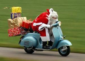 Santa on a Vespa